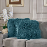 Shaggy Lamb Fur Square Throw Pillow - NH390303