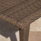 Outdoor Mix Mocha Rectangular Wicker Dining Table - NH545003