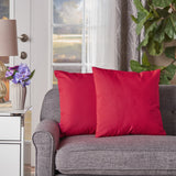 Indoor Red Water Resistant Square Throw Pillow - NH309203