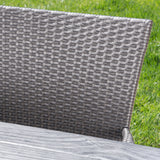 Outdoor 7 Piece Wicker Dining Set with Concrete Dining Table - NH590403