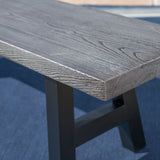 Outdoor Light Weight Concrete Dining Bench - NH187303