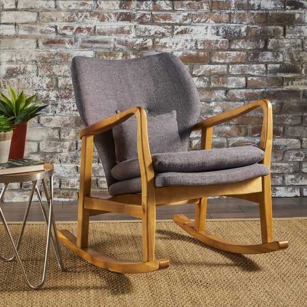 Mid century fabric rocking outlet chair