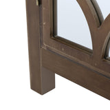 Fir Wood Double Door Cabinet With Mirrored Doors - NH662303