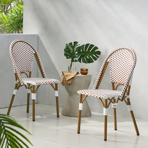 Brandy Outdoor French Bistro Chair, Set of 2