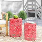 Verdugo Outdoor Metal Side Tables, Set of 2