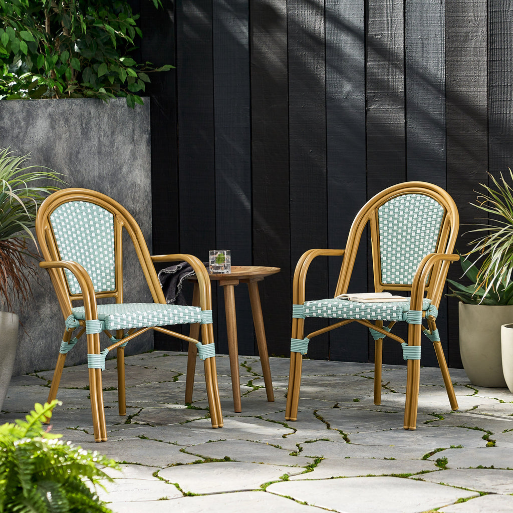 Symonds Outdoor French Bistro Chairs, Set of 2 Noble House Furniture