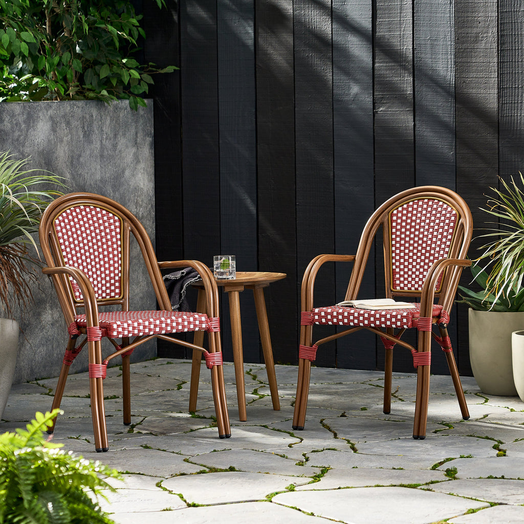 Symonds Outdoor French Bistro Chairs, Set of 2 Noble House Furniture