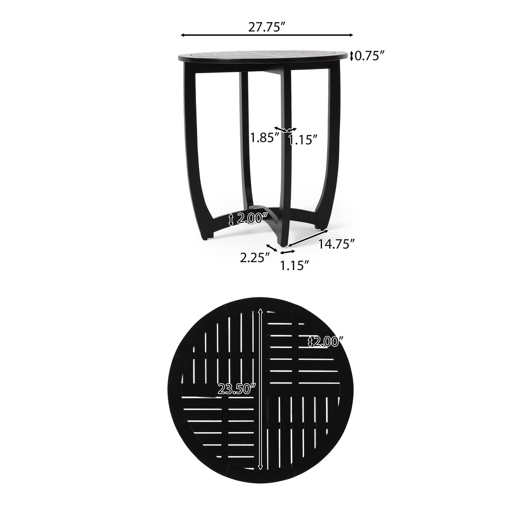 Tendoy Indoor Rustic Acacia Wood Dining Table, Black Noble House