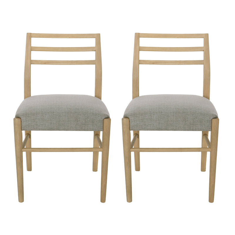 Felly Farmhouse Fabric Upholstered Wood Dining Chairs, Set of 2