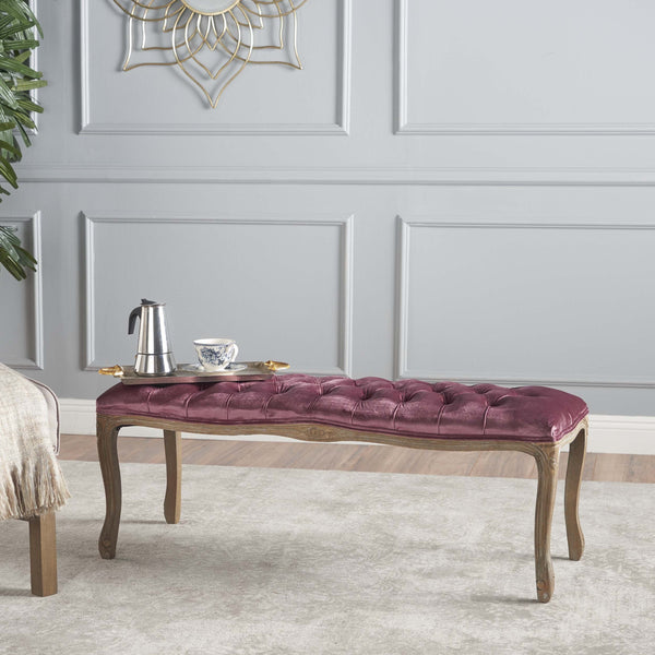 Elegant Tufted New Velvet Cushion Bench - NH611103