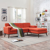 Mid Century Modern 2 Piece Fabric Sectional Sofa and Lounge Set - NH750403