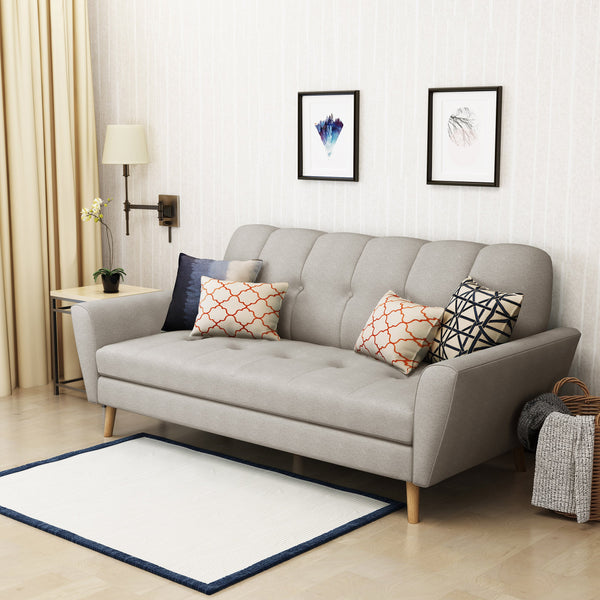 Mid Century Tufted Fabric Sofa NH986303 Noble House Furniture