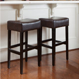 31-Inch Backless Leather Bar Stools (Set of 2) - NH223112