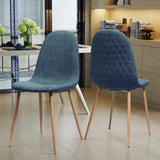 Mid Century Fabric Dining Chairs with Wood Finished Legs - Set of 2 - NH302303