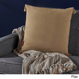 Traditional Square Fabric Throw Pillow with Tassel Accents - NH767203