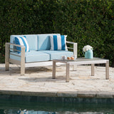 Outdoor Aluminum Loveseat and Coffee Table Set - NH194303