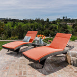 3 Pc Outdoor Wicker Lounge w/ Water Resistant Cushions & Coffee Table - NH751003