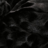 Plush New Black Fur Fabric Bean Bag - NH537992