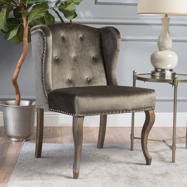 Traditional Wingback Velvet Accent Chair (Set of 2) - NH260103