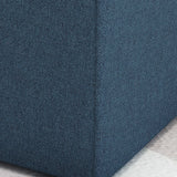 Modern Fabric Upholstered Square Ottoman with Tonal Piping - NH738303