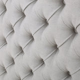 Contemporary Button Tufted Fabric Queen/Full Headboard - NH309892