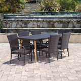 Outdoor 7 Piece Multi-brown Wicker Dining Set - NH860103