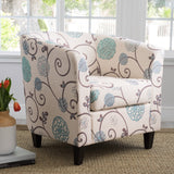 White and Blue Fabric Club Chair - NH993003