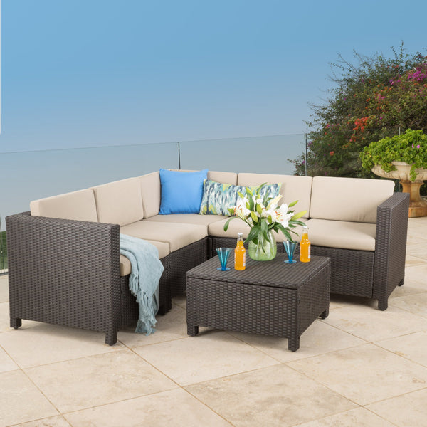 Outdoor Wicker V Shaped Sectional Sofa Set - NH040992