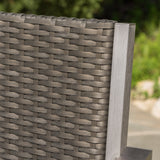 Outdoor Modern Gray Wicker Barstools with Aluminum Frame (Set of 4) - NH653003