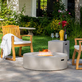 Circular 50K BTU Outdoor Gas Fire Pit Table with Tank Holder - NH704992