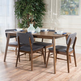 Mid-Century Design 5 PC Wood Finished Dining Set - NH810003