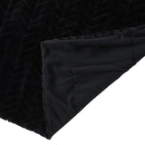 Black Fur Fabric Throw Blanket - NH717992