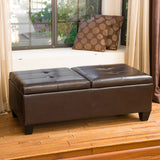 Leather Storage Ottoman Coffee Table - NH324482