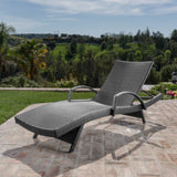 Outdoor Gray Wicker Arm Chaise Lounges - NH381103