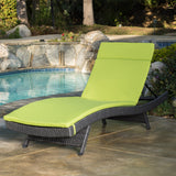 Outdoor Grey Wicker Adjustable Chaise Lounge with Cushion - NH408692