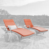 Outdoor Water-Resistant Fabric Chaise Lounge Cushions (Set of 2) - NH424612