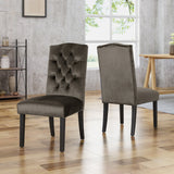 Traditional Crown Top New Velvet Dining Chairs (Set of 2) - NH567303
