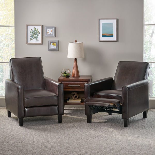 Contemporary Bonded Leather Recliner (Set of 2) - NH662213