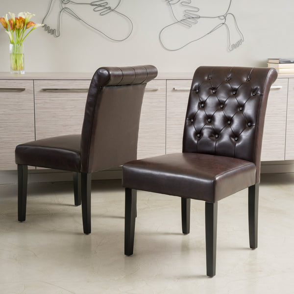 Leather Tufted Dining Chairs (Set of 2) - NH283112
