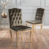 Traditional Button Tufted Velvet Dining Chairs, Set of 2 - NH888003