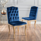 Traditional Button Tufted Velvet Dining Chairs, Set of 2 - NH888003