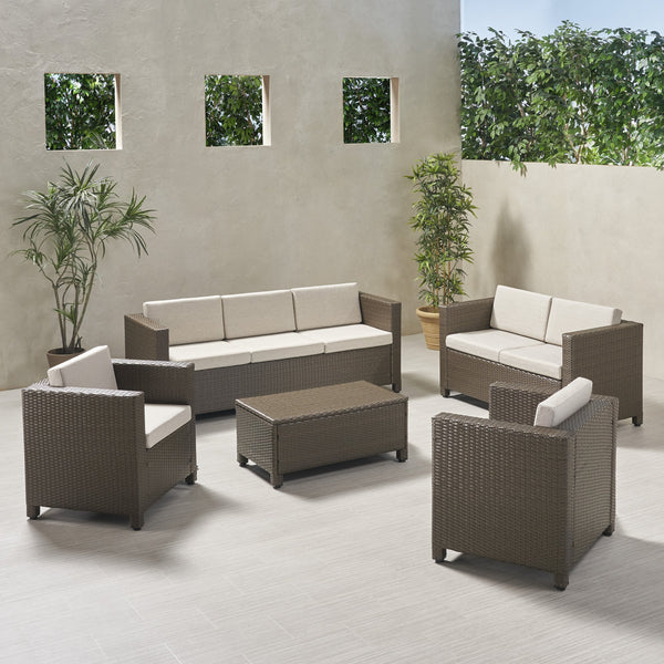 Outdoor 7 Seater Sofa Chat Set with Cushions - NH119903