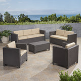 Outdoor 7 Seater Sofa Chat Set with Cushions - NH019903