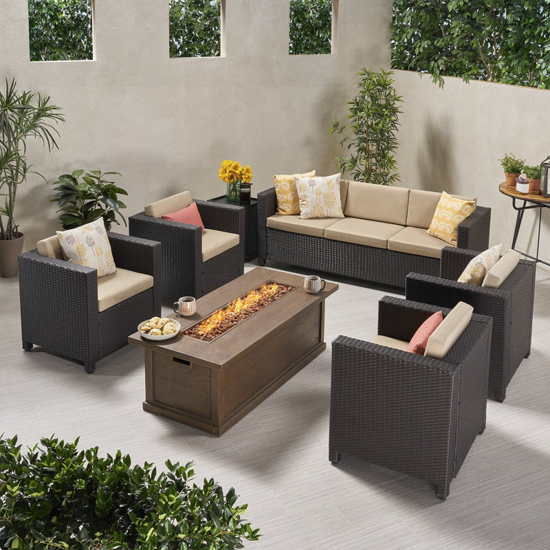 7-Seater Outdoor Fire Pit Sofa Set - NH919903