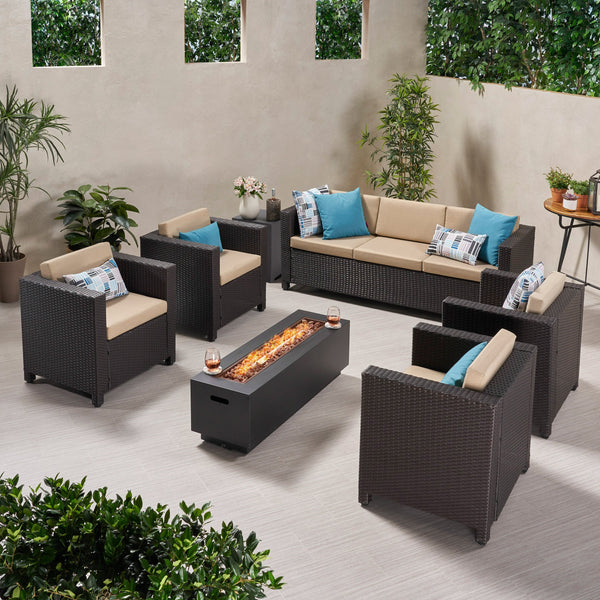 7-Seater Outdoor Fire Pit Sofa Set - NH129903