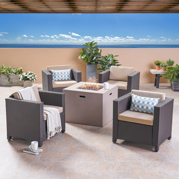 4-Seater Outdoor Fire Pit Chat Set - NH782503