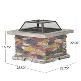 Square Natural Stone Finish Fire Pit - NH376732