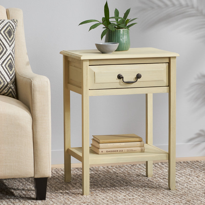 Weathered Wood Top Drawer Accent Table - NH562592