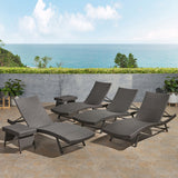 Outdoor 6 Piece Wicker Chaise Lounge Set - NH806403