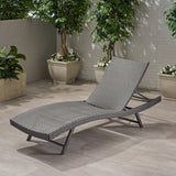 Outdoor Gray Wicker Chaise Lounge - NH506403